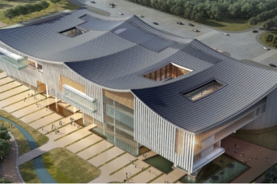 清遠市圖書館項目首批裝配式建筑構件成功吊裝